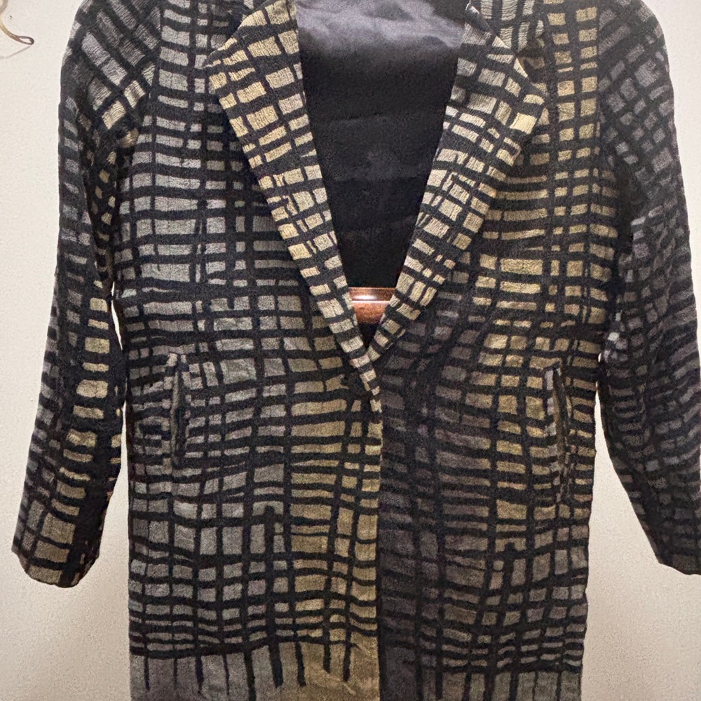 Vintage hand painted silk Kiss of the Wolf Blazer